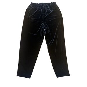 Vintage Worthington Black Velvet Drawstring Pants Sz XL Comfort Stretch Holidays